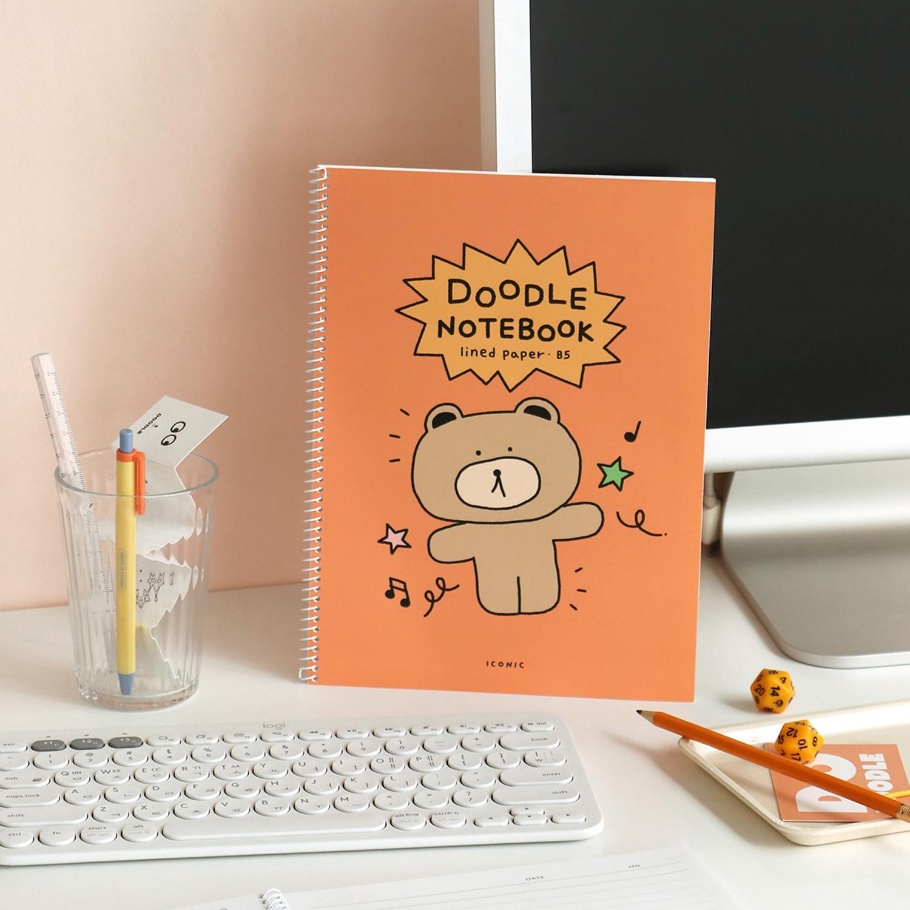 Doodle Notebook Line 04 Orange