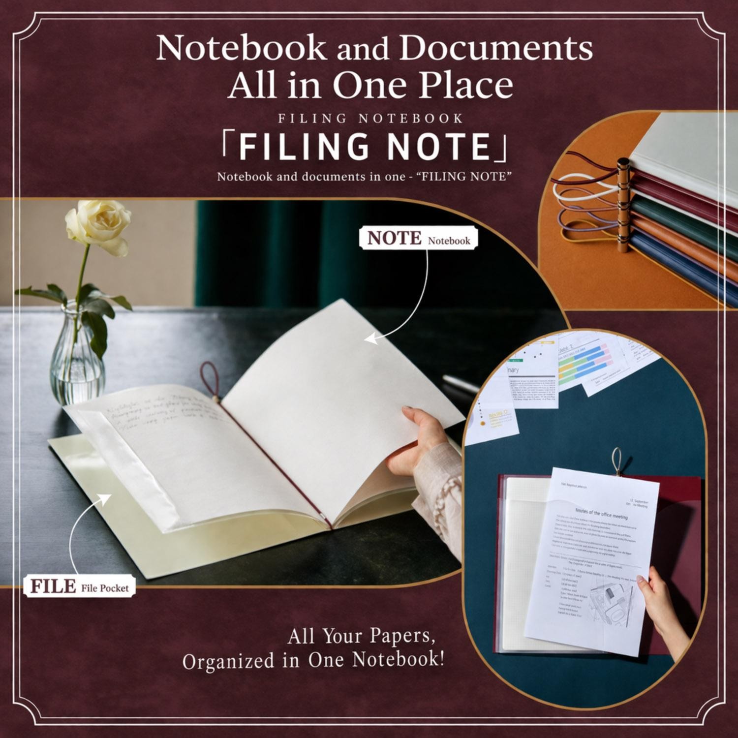 FILING NOTE A5 File Folder with Grid Paper Orange